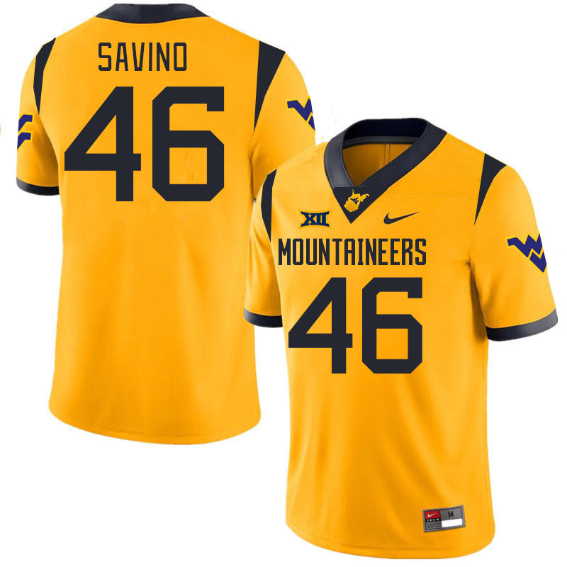 Men #46 Luke Savino West Virginia Mountaineers College 2024 New Uniforms Football Jerseys Stitched S